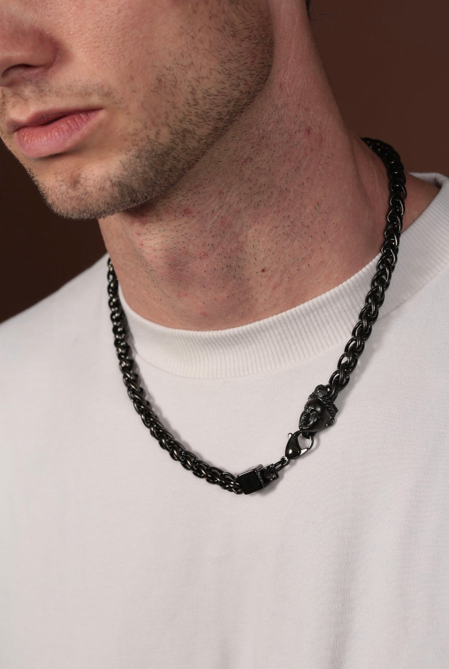 WHEAT CHAIN (BLACK) with OLOKUN CHARM