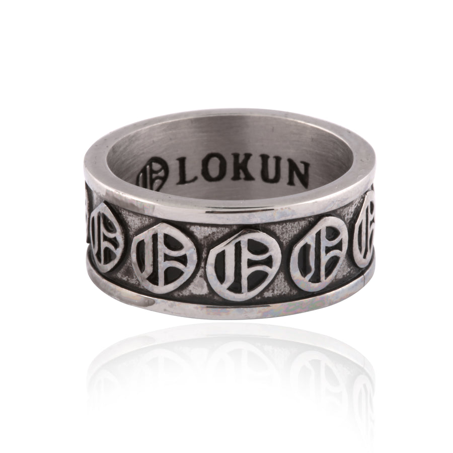 Olokun Enamel Tainted Banded Royal Ring (SILVER)