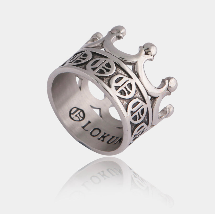 Olokun Enamel Tainted Crown Royal Ring (SILVER)