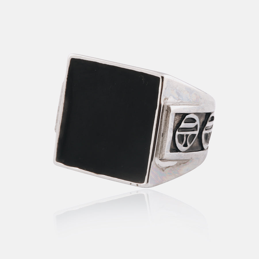 Olokun Enamel Tainted Royal Square Ring (SILVER)