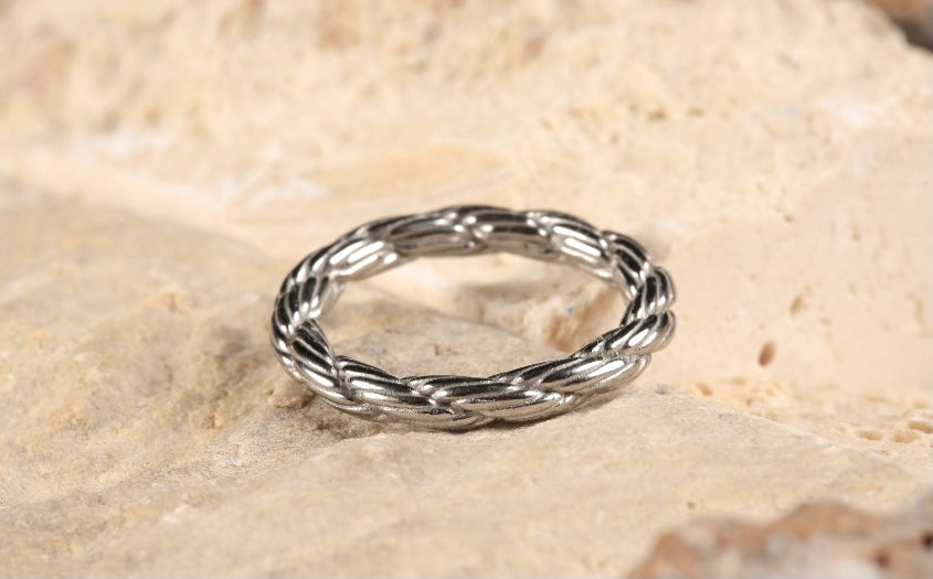 Unisex Rope Rings (SILVER)