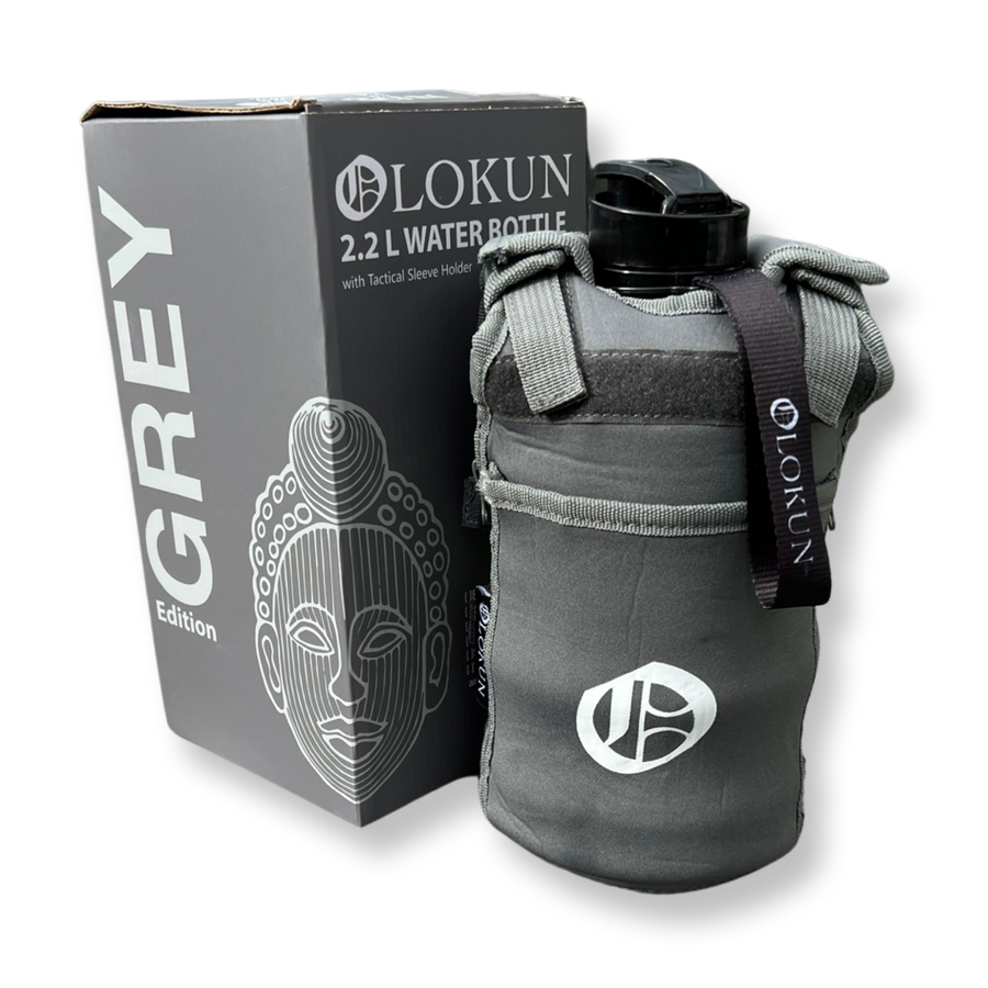 OLOKUN 2.2L Water Bottle WITH Grey Sleeve