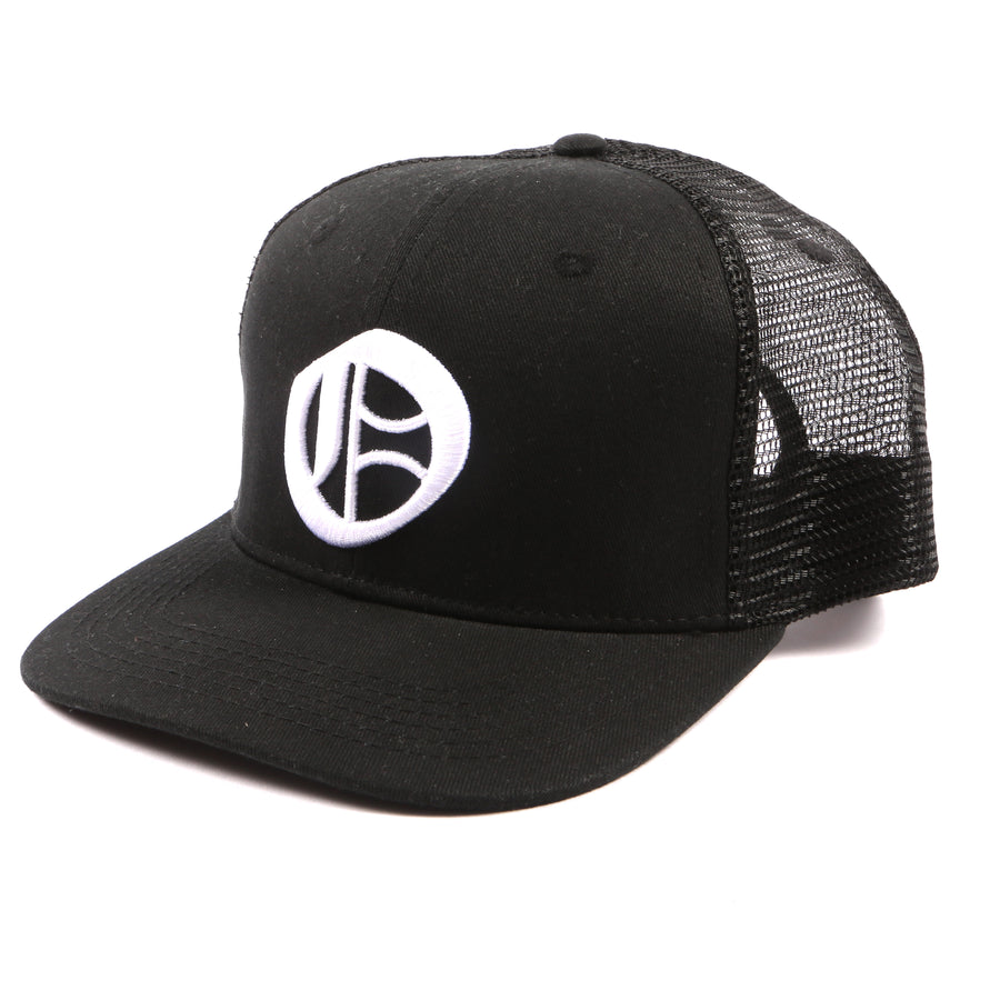 Black Olokun Varsity Mesh Cap with a slightly Curved Peak