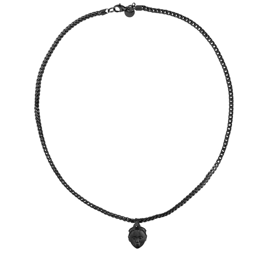 Olokun Head with 3MM Franco Chain (BLACK)