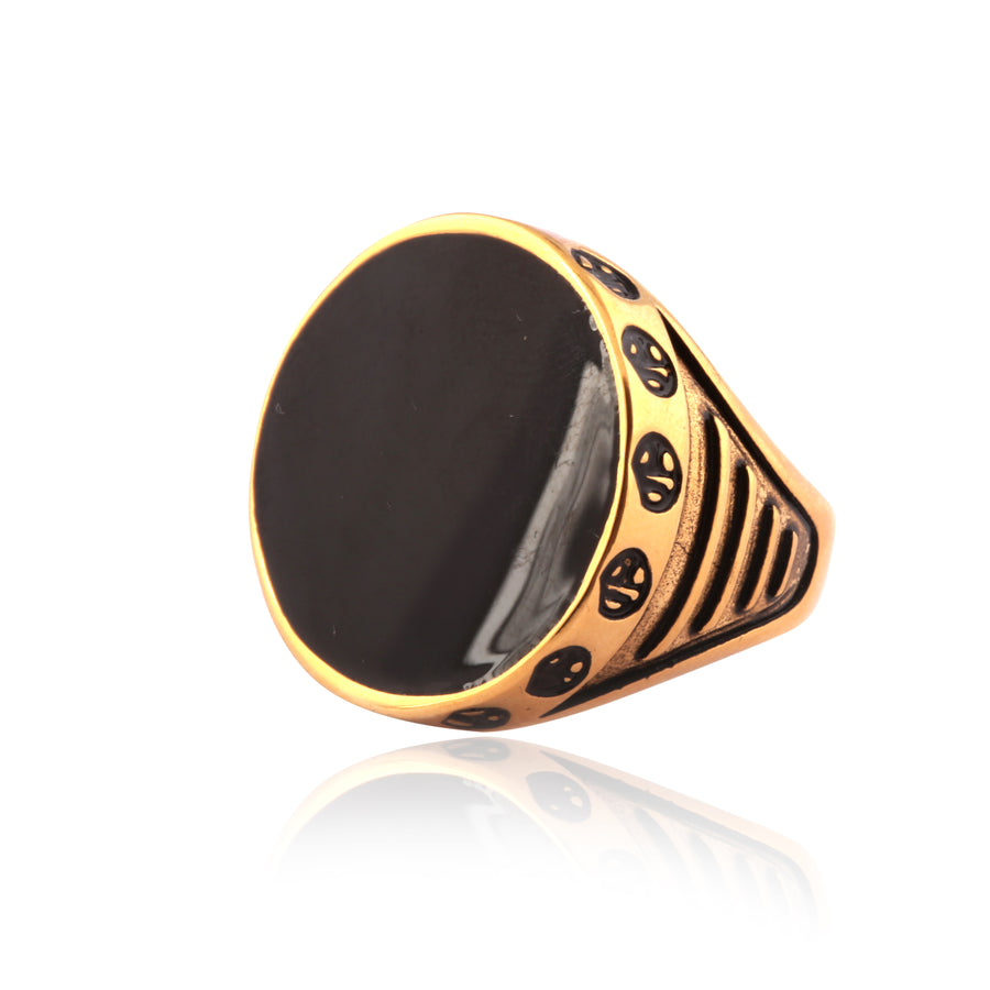 Olokun Enamel Tainted Royal Circle Ring (GOLD)