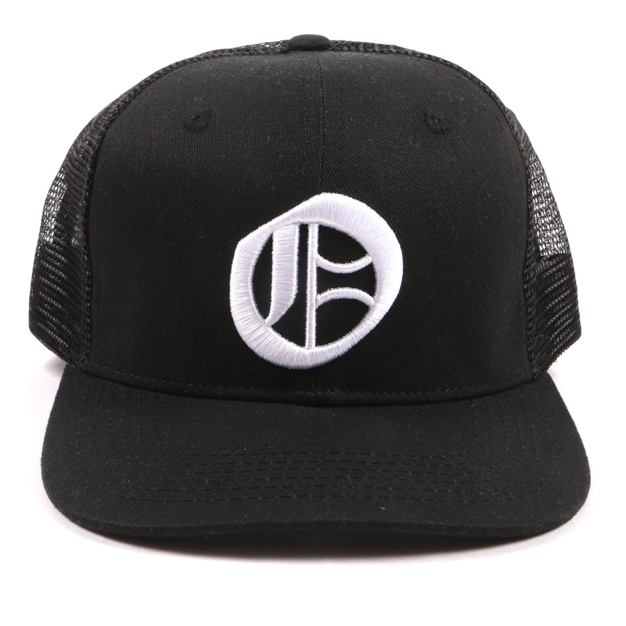 Black Olokun Varsity Mesh Cap with a slightly Curved Peak