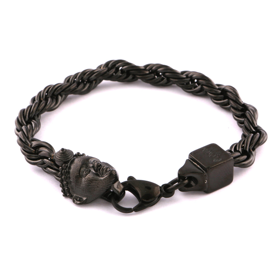 ROPE BRACELET (BLACK) with OLOKUN CHARM