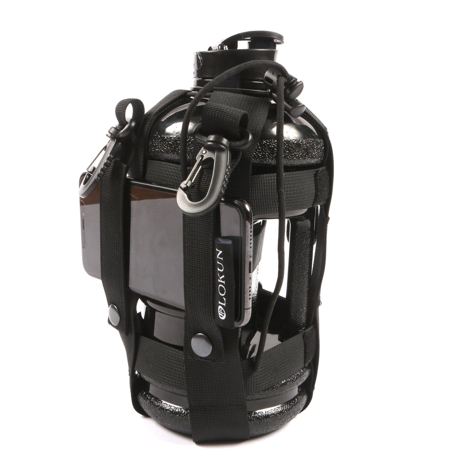 OLOKUN 2.2L Water Bottle WITH Black Tactical Drawstring Holder